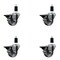 Service Caster 3'' Semi Steel Swivel 1-3/8'' Expanding Stem Caster Set with Brake, 4PK SCC-EX20S314-SSS-PLB-138-4 - alternate 1